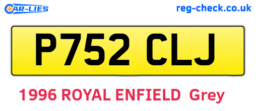 P752CLJ are the vehicle registration plates.
