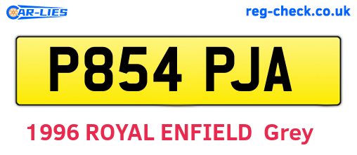 P854PJA are the vehicle registration plates.