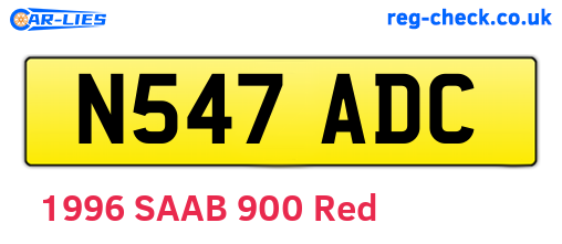 N547ADC are the vehicle registration plates.