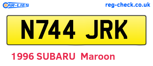 N744JRK are the vehicle registration plates.