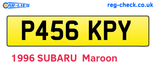 P456KPY are the vehicle registration plates.