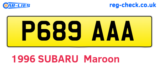 P689AAA are the vehicle registration plates.