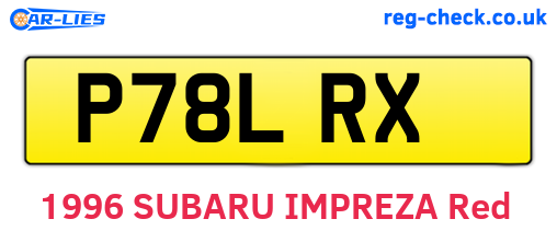 P78LRX are the vehicle registration plates.