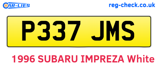P337JMS are the vehicle registration plates.
