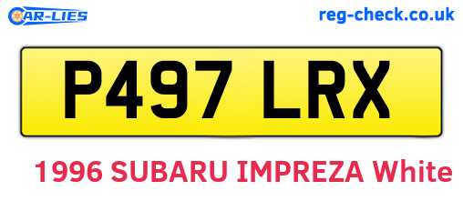 P497LRX are the vehicle registration plates.