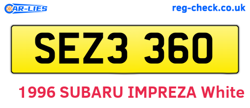 SEZ3360 are the vehicle registration plates.