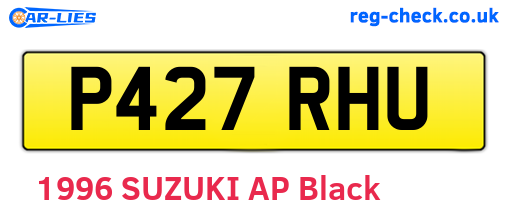 P427RHU are the vehicle registration plates.