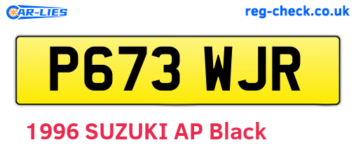 P673WJR are the vehicle registration plates.