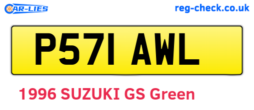 P571AWL are the vehicle registration plates.
