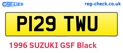 P129TWU are the vehicle registration plates.