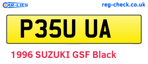 P35UUA are the vehicle registration plates.