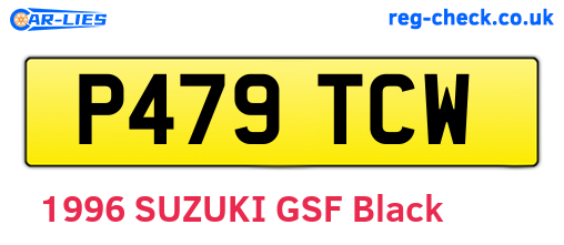 P479TCW are the vehicle registration plates.