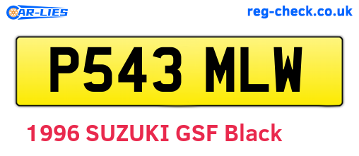 P543MLW are the vehicle registration plates.