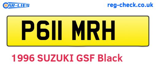 P611MRH are the vehicle registration plates.