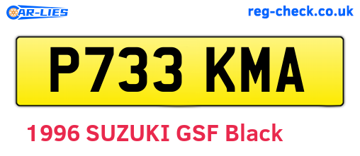 P733KMA are the vehicle registration plates.