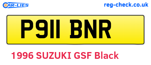 P911BNR are the vehicle registration plates.