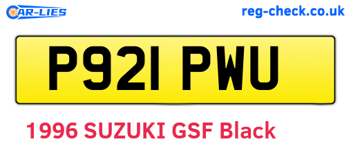 P921PWU are the vehicle registration plates.