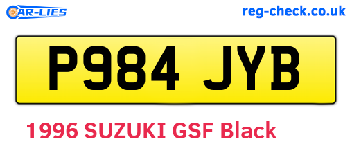 P984JYB are the vehicle registration plates.