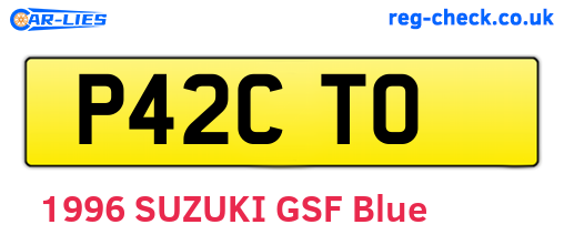 P42CTO are the vehicle registration plates.