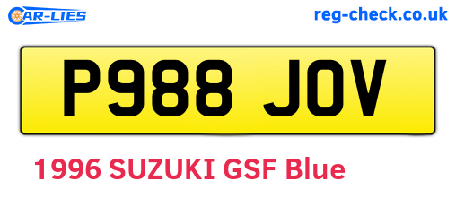 P988JOV are the vehicle registration plates.