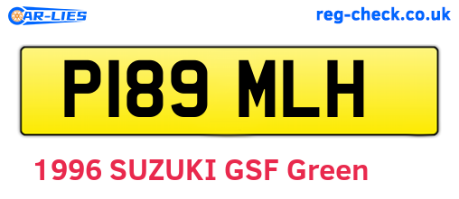 P189MLH are the vehicle registration plates.