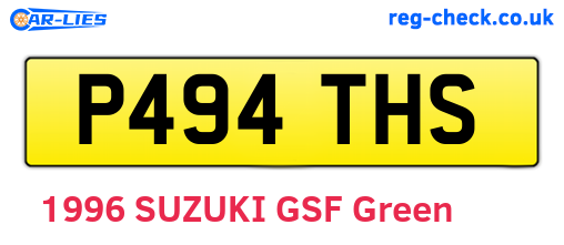 P494THS are the vehicle registration plates.