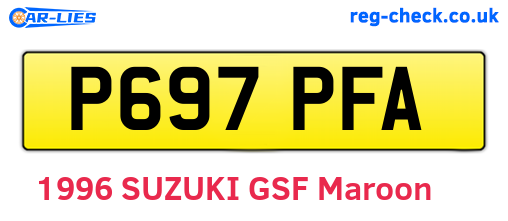 P697PFA are the vehicle registration plates.