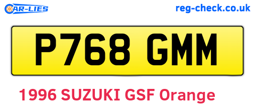 P768GMM are the vehicle registration plates.