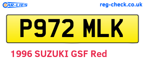 P972MLK are the vehicle registration plates.