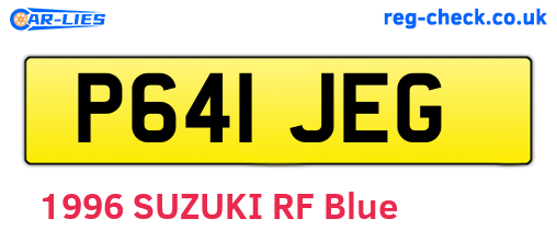 P641JEG are the vehicle registration plates.
