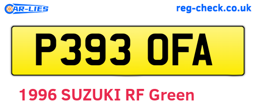 P393OFA are the vehicle registration plates.