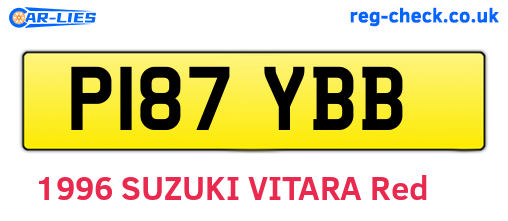 P187YBB are the vehicle registration plates.