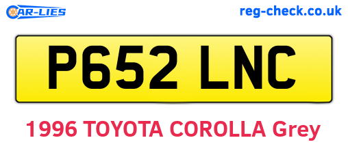 P652LNC are the vehicle registration plates.
