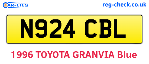 N924CBL are the vehicle registration plates.