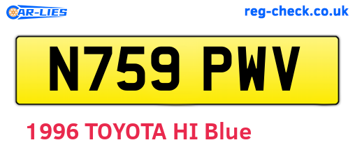 N759PWV are the vehicle registration plates.