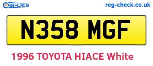 N358MGF are the vehicle registration plates.