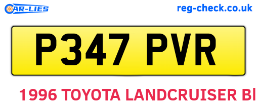 P347PVR are the vehicle registration plates.