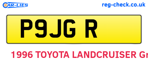 P9JGR are the vehicle registration plates.