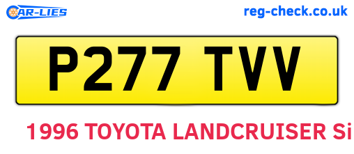 P277TVV are the vehicle registration plates.