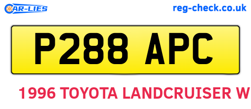 P288APC are the vehicle registration plates.