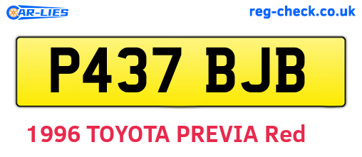 P437BJB are the vehicle registration plates.