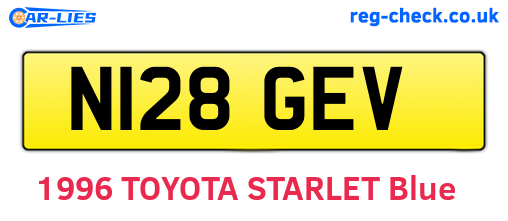 N128GEV are the vehicle registration plates.