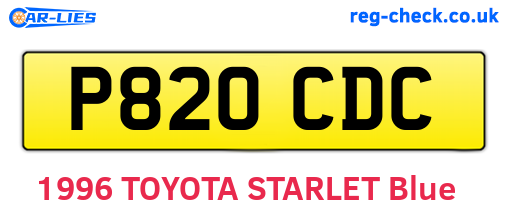 P820CDC are the vehicle registration plates.
