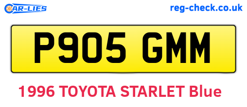 P905GMM are the vehicle registration plates.