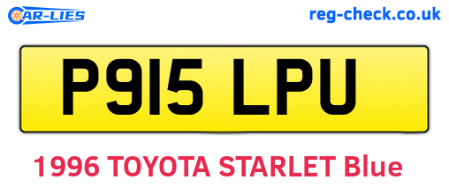 P915LPU are the vehicle registration plates.