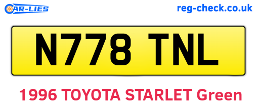 N778TNL are the vehicle registration plates.