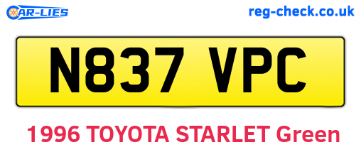 N837VPC are the vehicle registration plates.