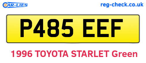 P485EEF are the vehicle registration plates.