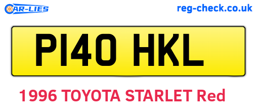 P140HKL are the vehicle registration plates.