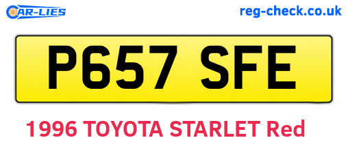 P657SFE are the vehicle registration plates.